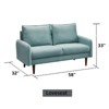 Velvet Loveseat Mid-Century Modern Sofa Tufted Couch with Wooden Legs for Living Room - 3 of 4