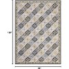 Washable Area Rug for Living Room, Soft Low Pile Farmhouse Boho Carpet, Non Slip Indoor Floor Rug for Bedroom Kitchen Dining - 2 of 4