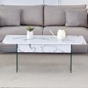 KTMBDW Wooden Coffee Table, Lift Top Coffee Table with Hidden Compartment, Lift Tabletop Dining Table with TemperedGlass Legs for Living Room - 3 of 4
