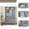 Hall Tree With Bench and Shoe Storage, Entryway Bench with 4 Coat Rack Hooks, Hallway Furniture Coat Tree for Entryway, Mudroom - 3 of 4