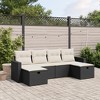 vidaXL Patio Sofa Set with Cushions Outdoor Furniture 6 Piece Poly Rattan - Black and Cream without Storage - 2 of 4
