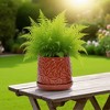 Wooakway 8" Dia Outdoor Indoor Ceramic Planter Pot Decorative Planter with Drainage Hole Patio Flower Pot - 3 of 4