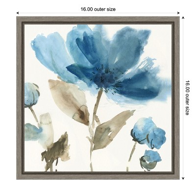 Blue Morning Watercolor Floral Canvas Wall Art Print