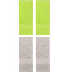 REGALWOVEN 4 Pcs Solid Textured Cotton Soft Absorbent Decorative Hand Towel - 1 of 4