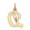 Black Bow Jewelry 14k Yellow Gold, Madison Collection, Medium Script Initial Pendant A-W - 3 of 4