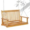 Upgraded Wooden Porch Swing, Patio Bench Swing Porch Swing Outdoor, 440LBS with Hanging Chains for Outdoor Patio Garden Yard, 2-Seater - 4 of 4