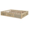 1 Piece Storage Bed Frame, MDF Wood Platform with 6 Drawers, No Headboard Organizer Base for Bedroom - Baofuwish - 3 of 4