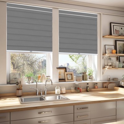 Basic Slate Cordless Zebra Shades 23" x 72"