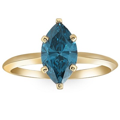 Pompeii3 1 1/2Ct Marquise Solitaire Diamond Engagement Ring White, Yellow Gold Lab Created