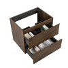 DOMETOUR Wall Mount Cabinet Without Basin, Walnut Color, With Two Drawers, Pre-Assembled - 4 of 4