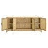 Home Essentials 70" Farmhouse Style Natural Wood Desktop TV Stand for TVs up to 75" Light Wood - 4 of 4