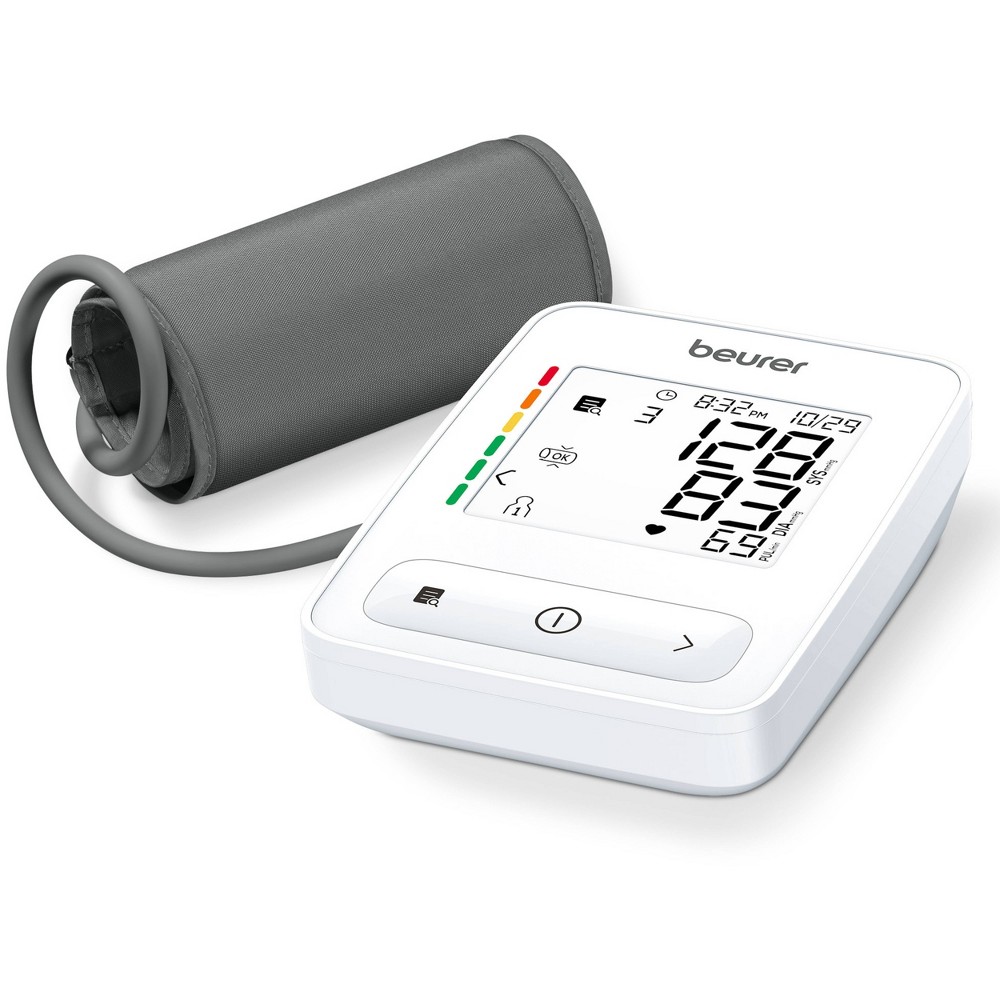Beurer BM72 Upper Arm Blood Pressure Monitor: Pulse Rate Display, Includes Batteries, Storage Case