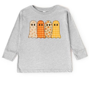 Four Ghosts Checkered Quilted Printed - Toddler Long Sleeve Graphic Tee and Youth Long Sleeve Graphic T-Shirt - 1 of 3