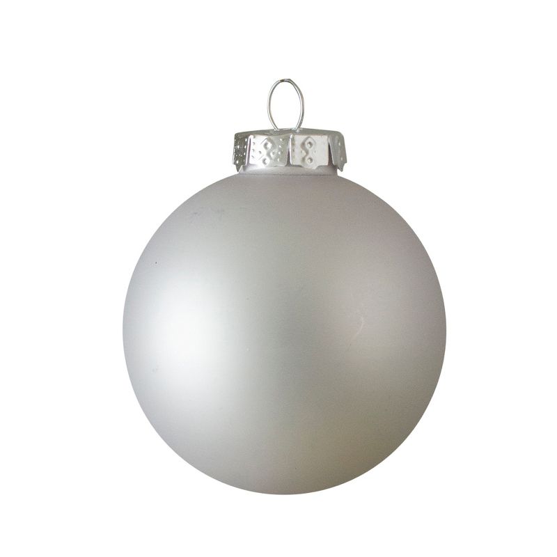 Northlight 40ct Shiny and Matte Silver Glass Ball Christmas Ornaments 2.5", 2 of 7