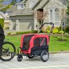 Aosom 2-in-1 Small Dog Bike Trailer and Bike Stroller with Hitch, Bicycle Trailer Sidecar Bike Wagon Cart Carrier Attachment for Travel - 2 of 4