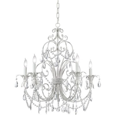 Kathy Ireland Chateau Vieux Collection Antique White Five Light Chandelier