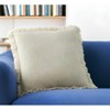 HomeRoots 22" Taupe Cotton Throw Pillow With Fringe - 2 of 4