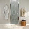 ONWITH 34 to 35-1/2 in. W x 72 in. H Pivot Swing Frameless Shower Door in Chrome with Clear Glass - 2 of 3