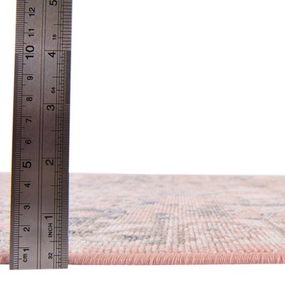 Powder Pink Floral Whisper 8' x 10' Easy-Care Synthetic Rug