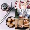 Unique Bargains Large Cocktail Coffee Juice Reusable Metal Straws 4 Pcs - 3 of 3