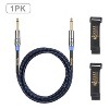 Clef Audio Labs Instrument Guitar Cable, 10ft - 1/4 inch TS Straight to Straight Electric bass Guitar AMP Cord Blue Braided Jacket - 2 of 4