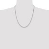 Black Bow Jewelry 2.5mm Sterling Silver Solid Flat Rope Chain Necklace - 4 of 4