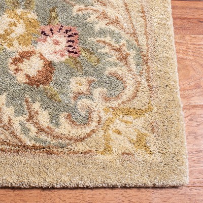 Hand-tufted Elegance Ivory & Light Blue Wool Runner 2'3" x 8'