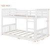 CAVINAS Twin Over Twin Bunk Bed with Slatted Guardrail & Ladder/Slide,Wooden Bed Frame for Kids Room,Bedroom - 4 of 4