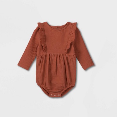 Grayson Collective Baby Girls' Gauze Bubble Dress - Red 6-9M