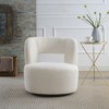 Sapphtopaz Modern Accent Chair with Curved Backrest Teddy Upholstered Reading Chair with Swivel Base Comfy Accent Chairs for Living Room,Bedroom - 2 of 4