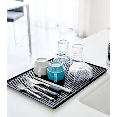 White Plastic Slim Kitchen Dish Drainer Mat