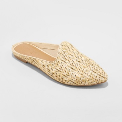 Women's Violet Woven Backless Mules 