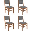 Homy Casa Set of 4 Gray Upholstered Dining Chairs with Wood Frame for Kitchen or Dining Room - 2 of 4