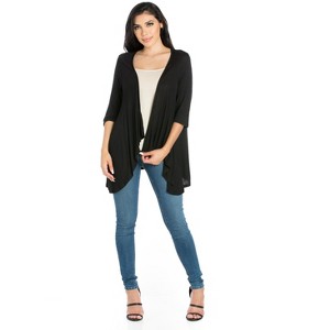 24seven Comfort Apparel Women's Elbow Length Sleeve Cardigan - 1 of 4