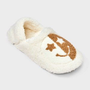 Women's Cozy Fleece High Cut Pull-On Slipper Socks with Grippers - 1 of 4