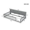 Twin XL Size Wood Floor Bed with Storage Cabinets and USB Ports - 4 of 4