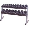 Body Solid Rubber Dumbbell Set with 2 Shelf Rack and Vinyl Mat - 5-50lbs - image 4 of 4