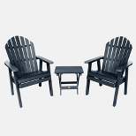Hamilton 3pc Outdoor Set with Deck Chairs & Folding Side Table - Blue - highwood