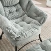 Vynxaria Light Green Modern Lounge Accent Chair with Ottoman and Side Pocket for Small Spaces - 3 of 4
