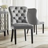 55 Downing Street Annabelle Tufted Gray Velvet Dining Chairs Set of 2 - 2 of 4