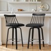 Bekrvio 26" Swivel Bar Stools Set of 1/2/3/4–Faux Leather Counter Stool with Spindle Back, Solid Wood Legs, Wooden Barstools for Kitchen Island - 3 of 4