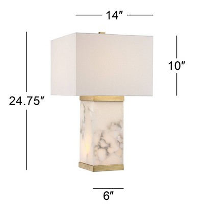 Mindy White Alabaster Table Lamp with Gold Accents
