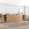 31"x124"x16" Wood Accent Cabinet in Natural Color, Storage Organizer with Adjustable Shelves for Kitchen Bedroom Entryway Living Room Dinning Room - 2 of 4