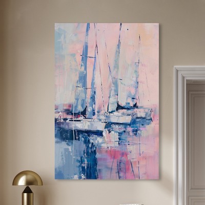 Pastel Sea Breeze Sailing Canvas Wall Art, 36" x 54"
