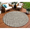 Brown Taupe And Ivory Geometric Washable Indoor Outdoor Area Rug - 2 of 4