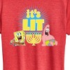 Women's - SpongeBob SquarePants - It's Lit Hanukkah Short Sleeve Graphic T-Shirt - 2 of 4