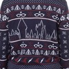 Seven Times Six Harry Potter Adult Hogwarts Houses Knit Ugly Christmas Sweater Blue - 4 of 4