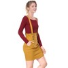 Allegra K Women's Button Decor High Waist Straight Braces Suspender Skirt - 4 of 4