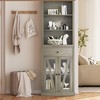 GustoWave Farmhouse Narrow Tall Linen Tower - 66.5" Freestanding Bathroom, Living Room, Kitchen Storage Cabinet with 5 Shelves & Adjustable Shelf - 3 of 4