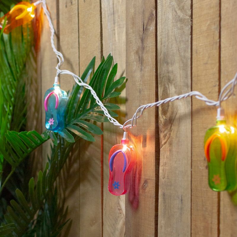 Northlight 10-Count Summer Flip Flop Novelty String Christmas Light Set, 7.25ft White Wire, 5 of 9